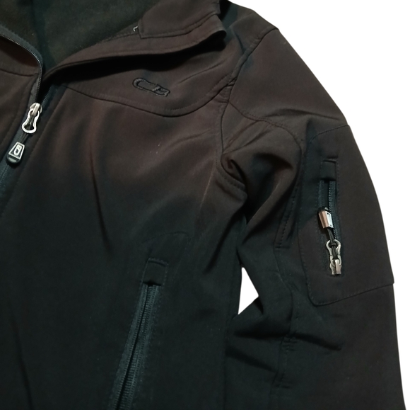 CB SPORTS Women's Size Medium Black Hooded Jacket with Sleeve Zipper Pocket - Picture 7 of 8
